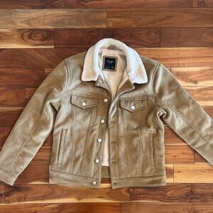 Abercrombie & Fitch Tan Sherpa-Lined Jacket